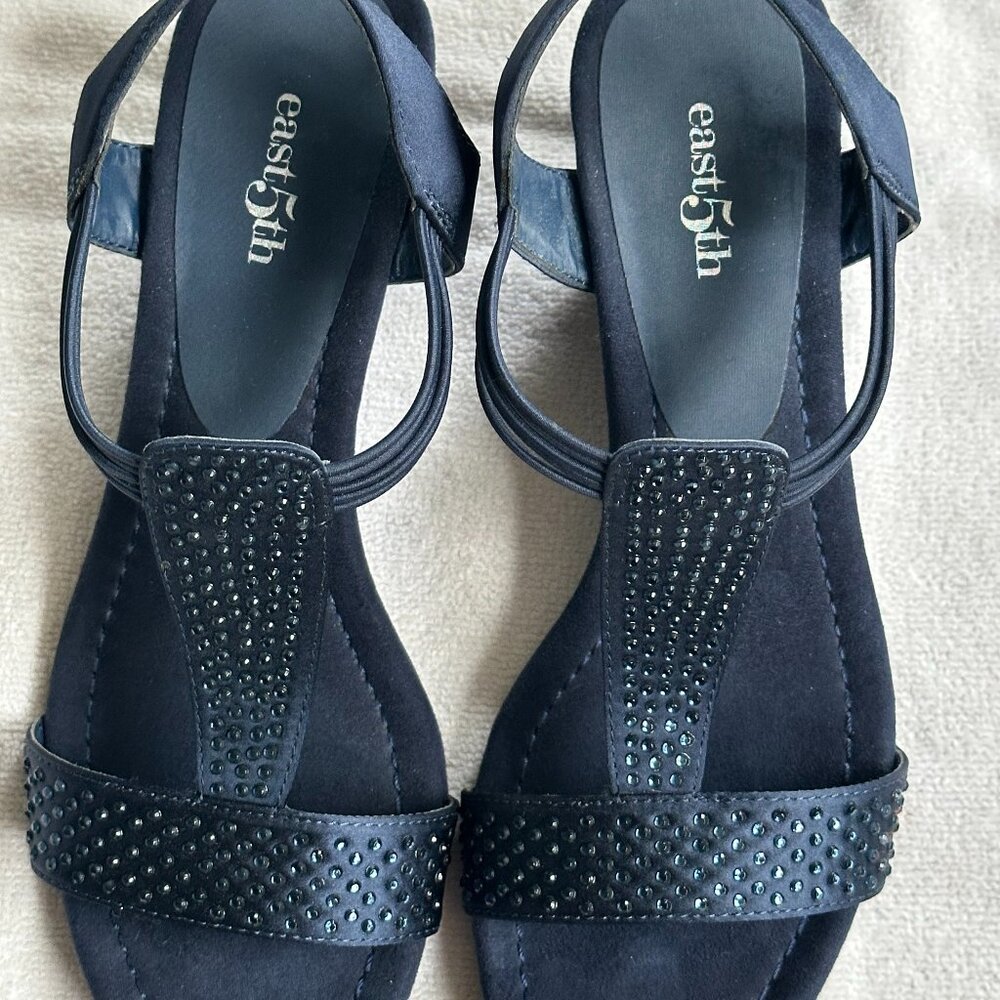 Elegant Party Evening Wedges with Rhinestone Embellishments